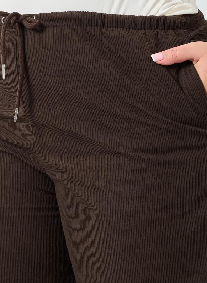 Styli Plus Size Women Brown Wide Leg Trousers - Image 3